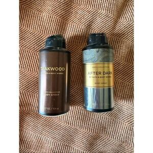 Bath & Body Works Men’s Teakwood Body Spray After Dark Body Spray Bundle